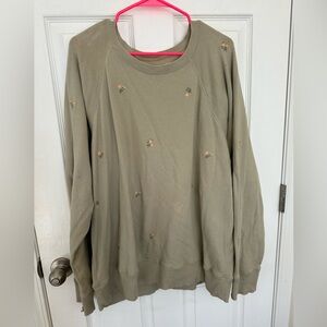 Green Floral Aerie Pullover